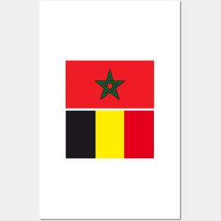 Moroccan and Belgium Union Flag Posters and Art